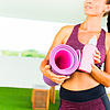 Коврик для йоги 6  мм двуслойный TPE бордово розовый