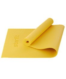 Коврик для йоги и фитнеса FM-101, PVC, 173x61x1 см, желтый